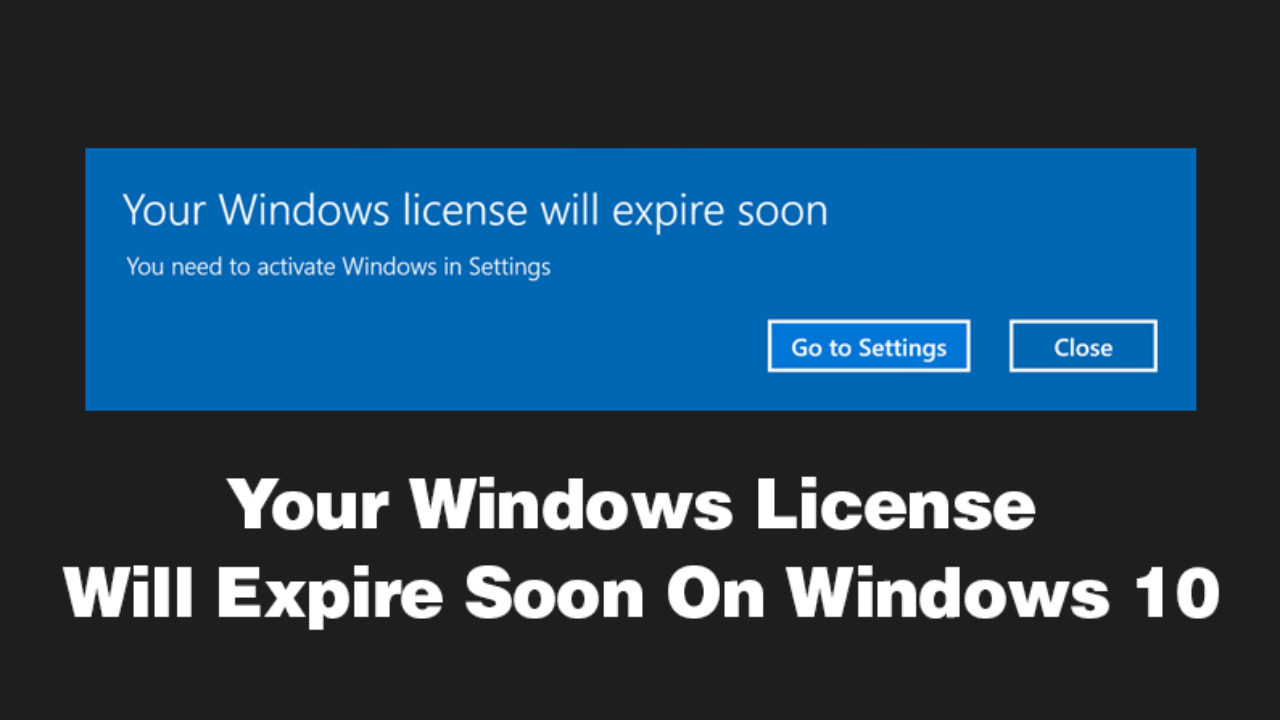 windows 10 license is about to expire