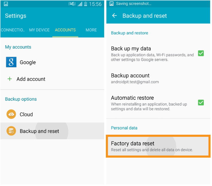 Factory Reset on your Device