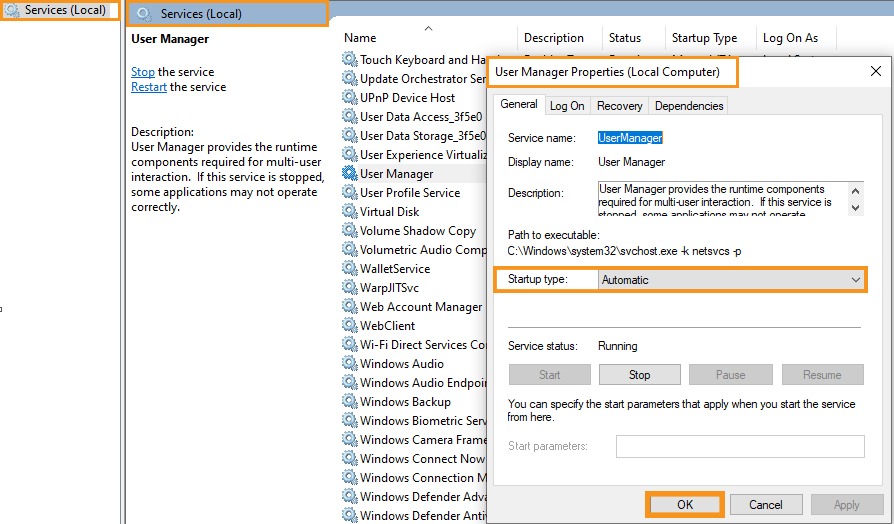 Enable the User Management
