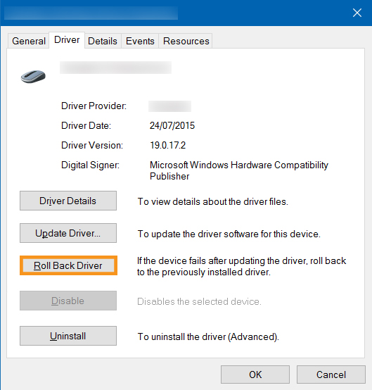 Roll Back the Changes in the Device Manager
